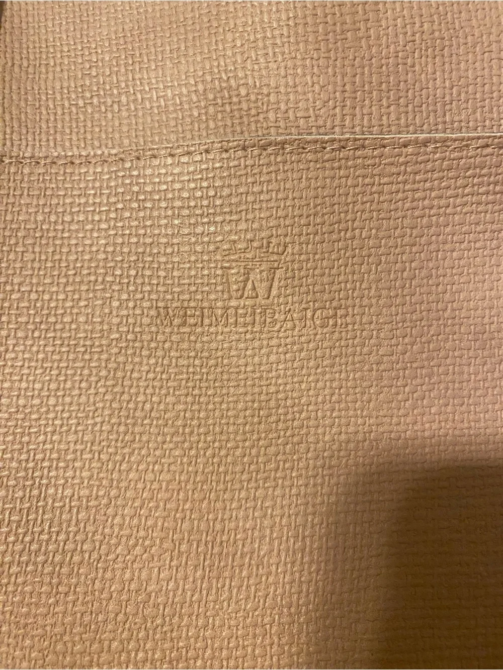 Weimeibaige Dusty Rose Braided Handle Vegan Faux Leather Large Tote